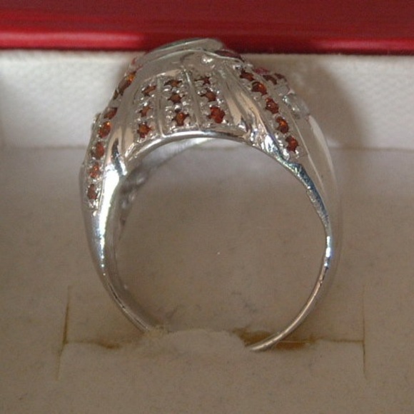 SS Emerald, Tourmaline, Garnet, Topaz Ring - Picture 2 of 3